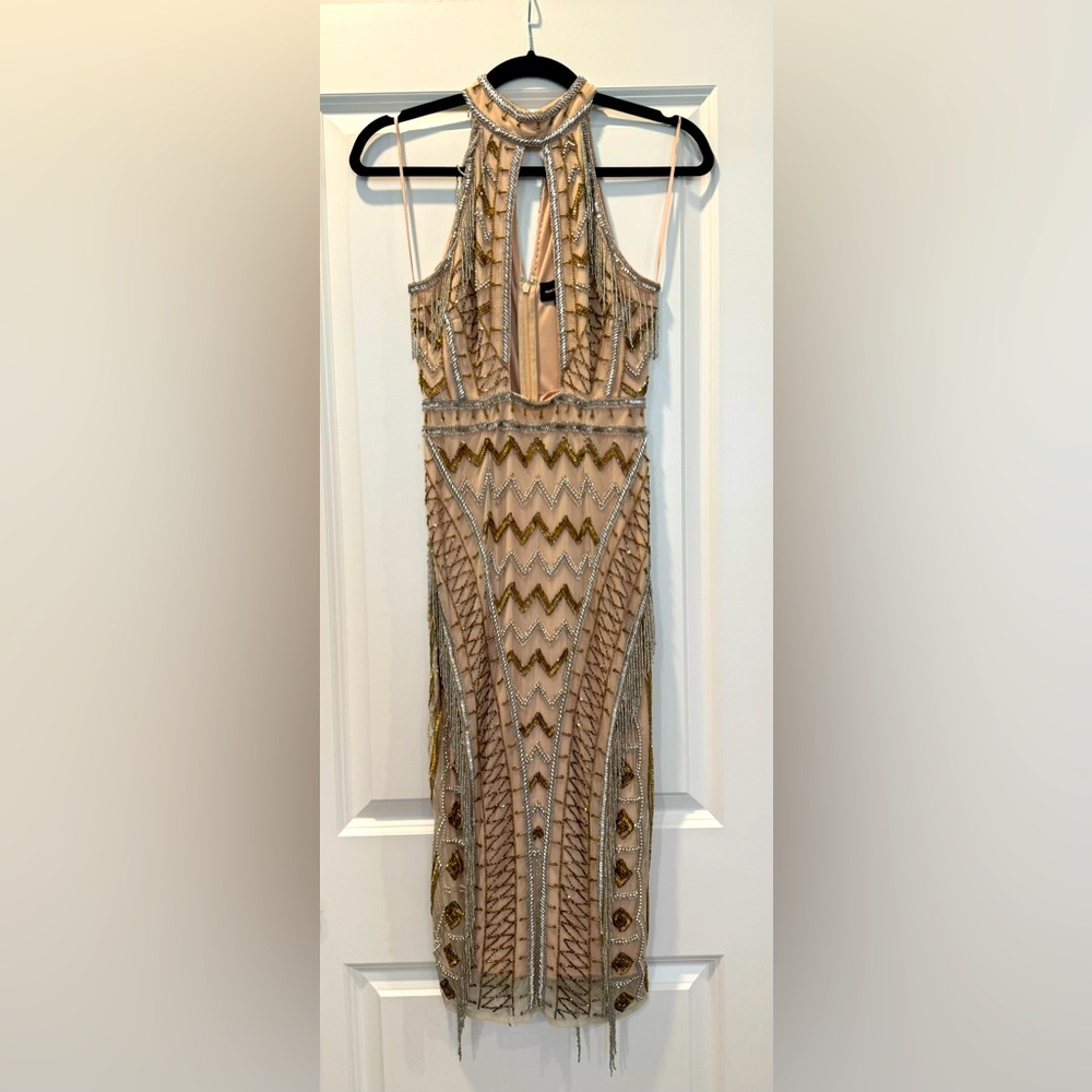 Peace and Love Beaded Keyhole Dress